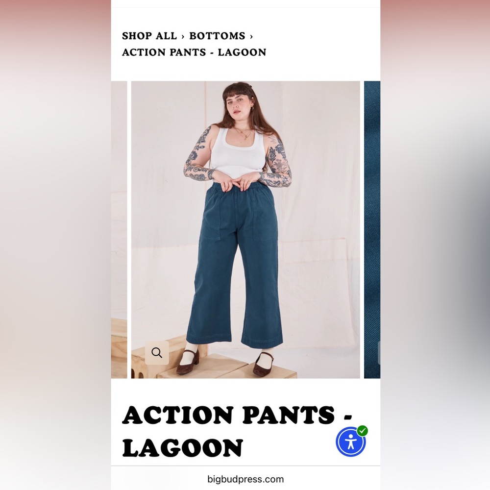 Big Bud Press Lagoon Blue Action Pants size s